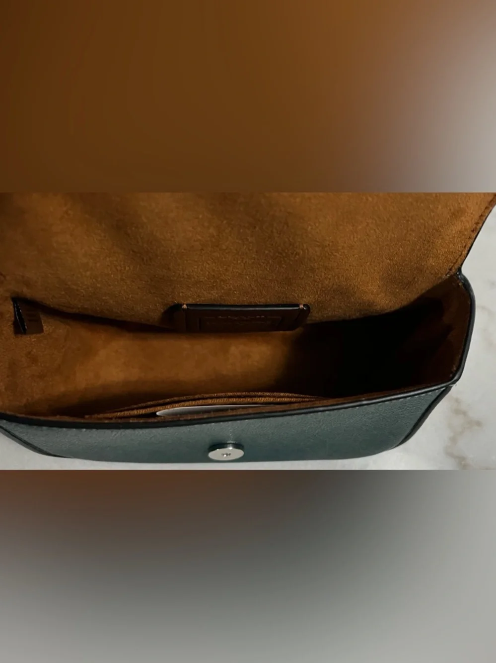 NWT COACH LYSA Top Handle Mini Satchel CrossBody Bag EMERALD X-grain Leather - Picture 12 of 14